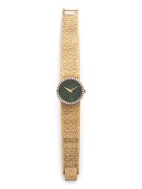 PIAGET, 18K YELLOW GOLD, DIAMOND AND JADE WATCH