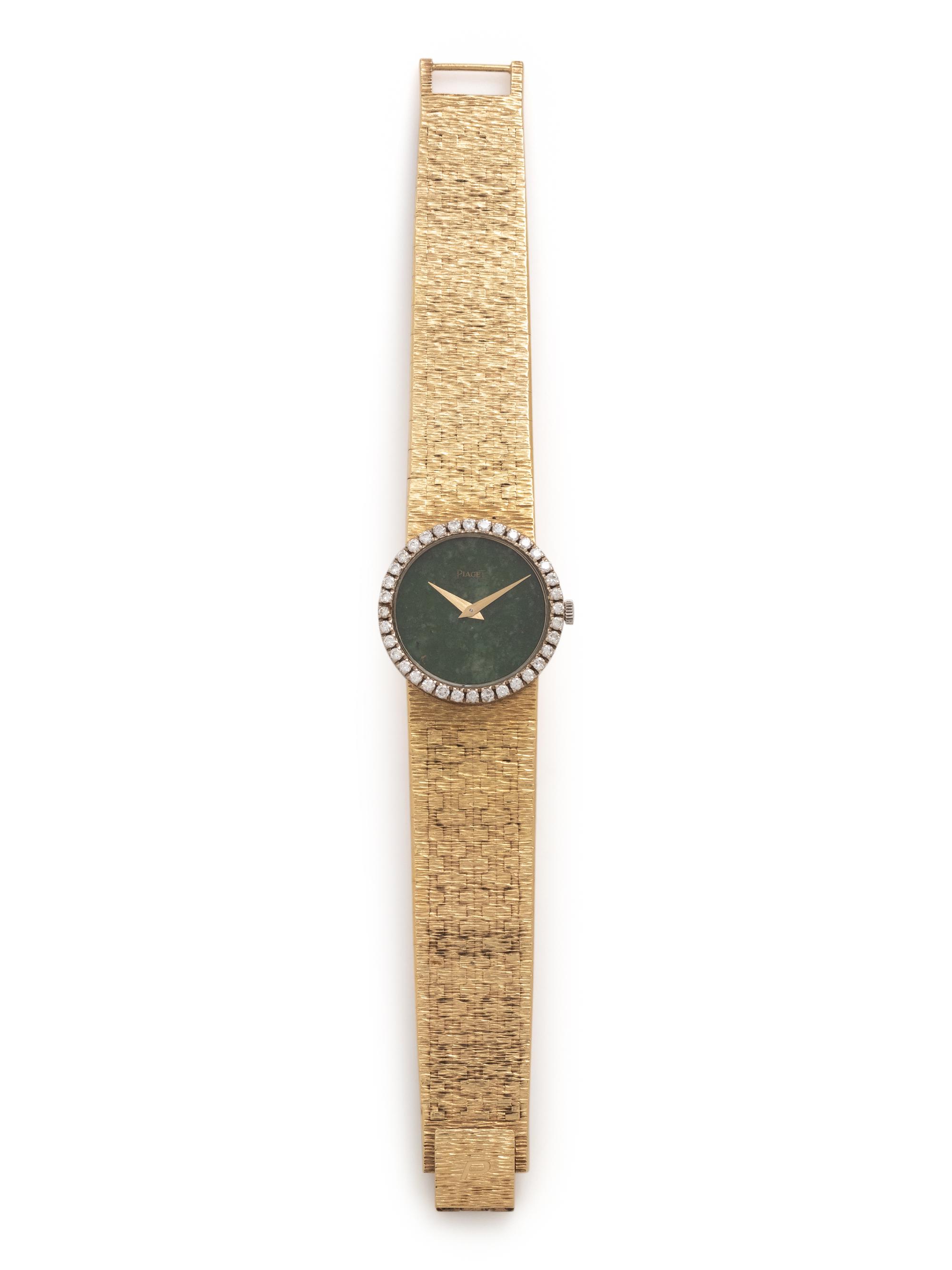 PIAGET, 18K YELLOW GOLD, DIAMOND AND JADE WATCH
