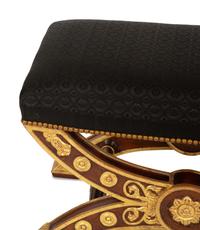 An Empire Style Parcel Gilt Mahogany Cerule-Form Stool