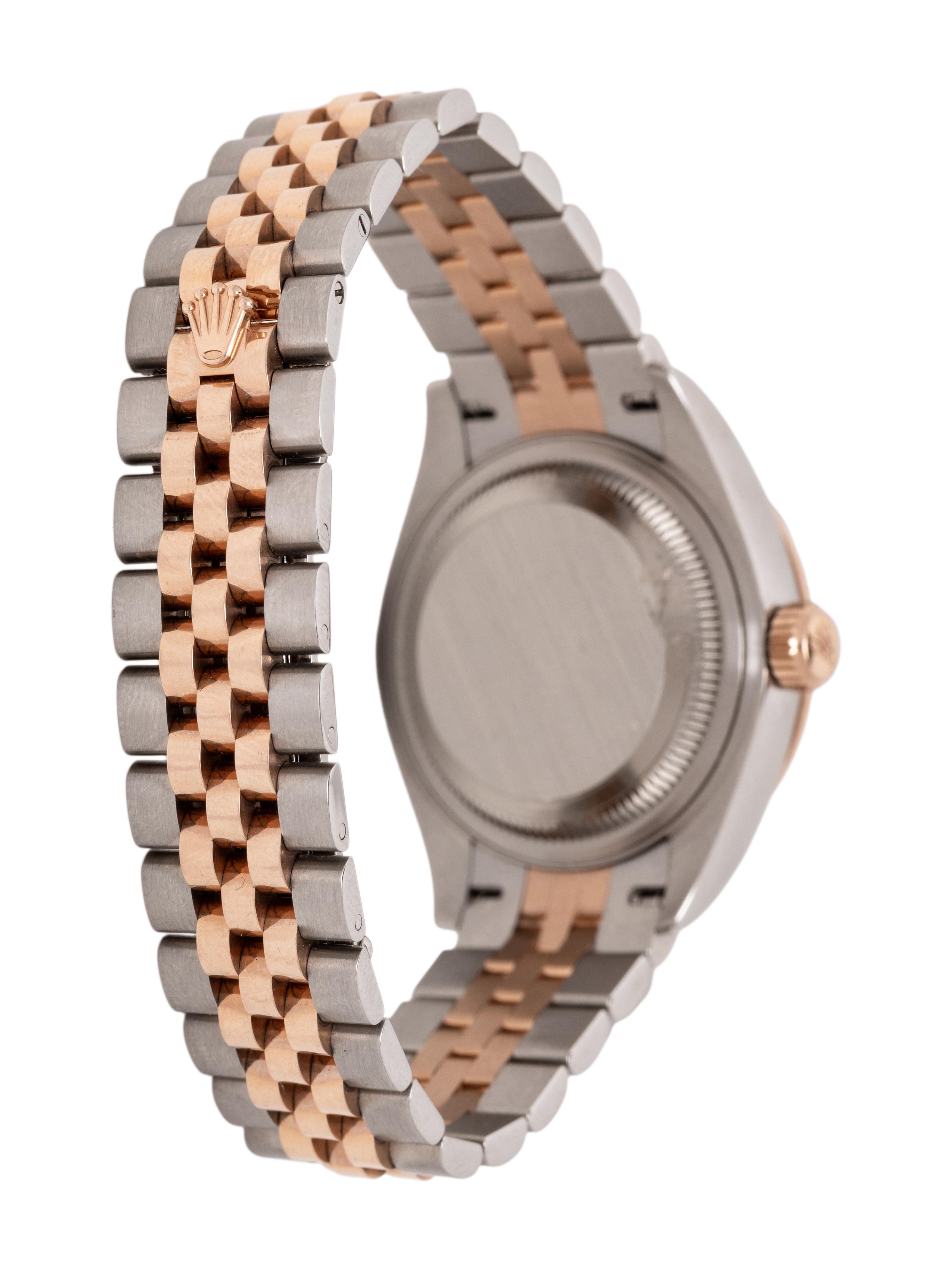 ROLEX. REF. 279381 STAINLESS STEEL, 18K ROSE GOLD, AND DIAMOND 'DATEJUST' WATCH