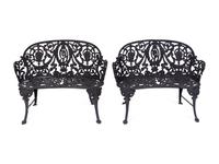 A Pair of Victorian Style Cast-Iron Garden Benches — 20TH CENTURY