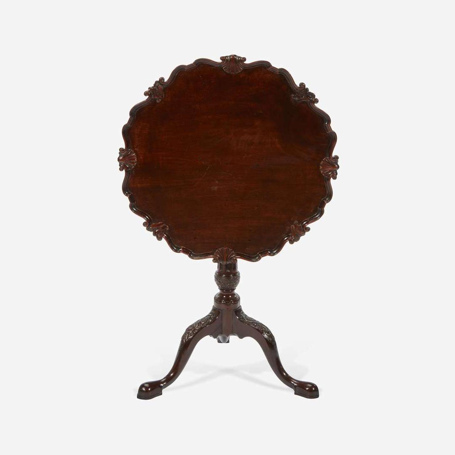 A George III Mahogany Tilt-Top Tea Table with Shaped and Moulded Edge Late 18th century