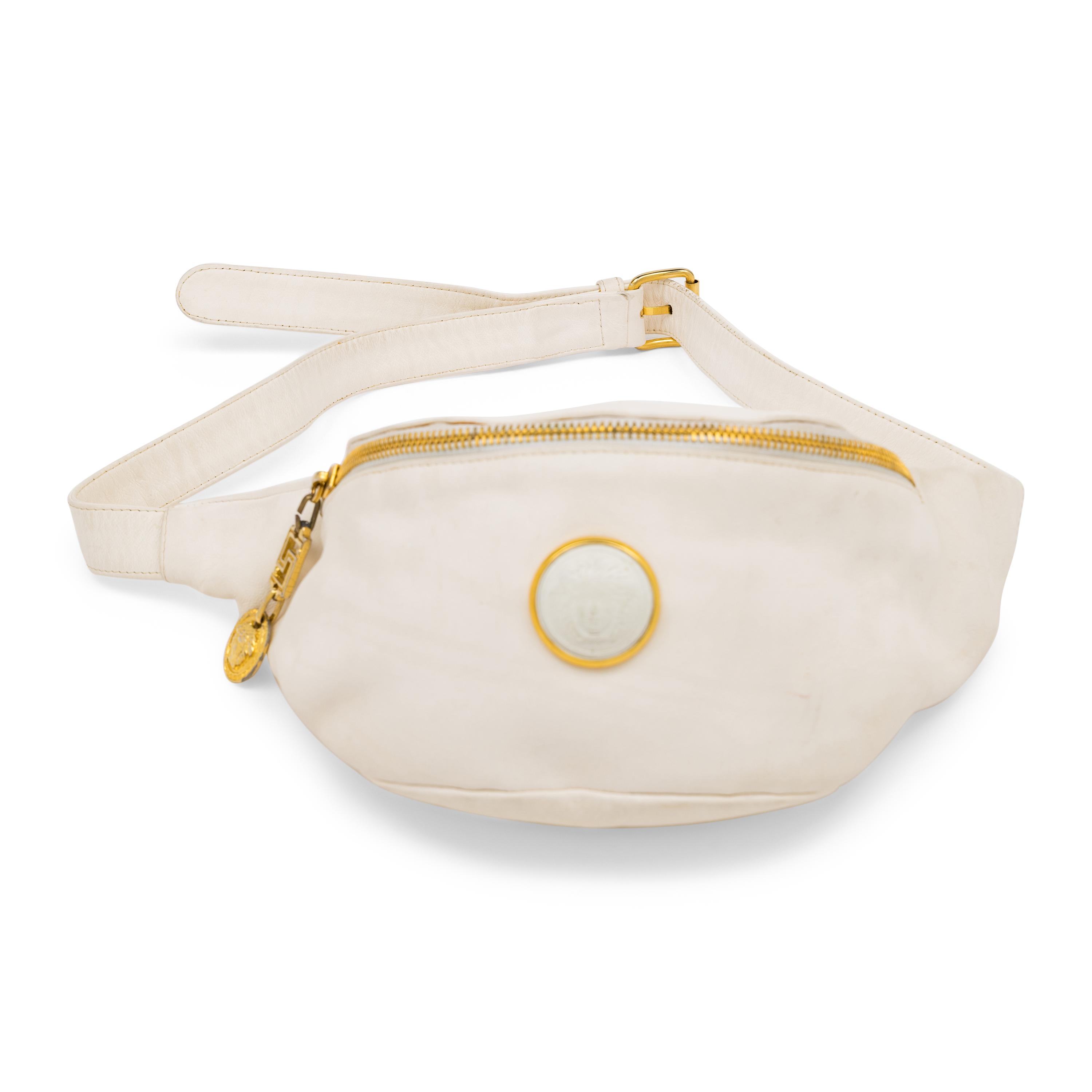 Gianni Versace, White Leather Belt Bag