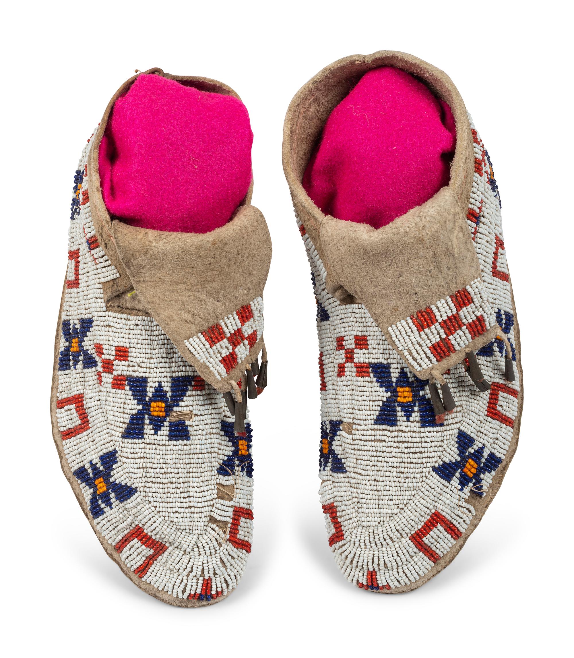 Sioux Beaded Hide Moccasins