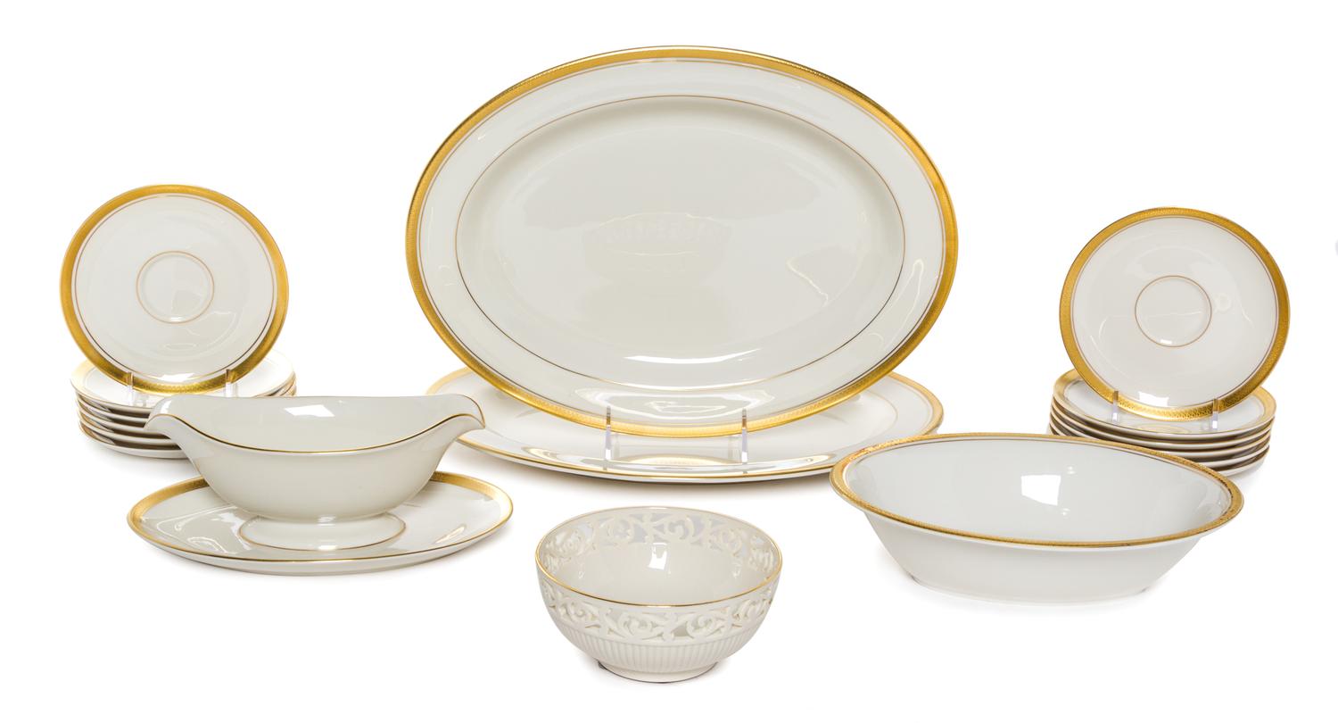 A Collection of Pickard Porcelain Table Articles Width of serving platter 14 1/2 inches.