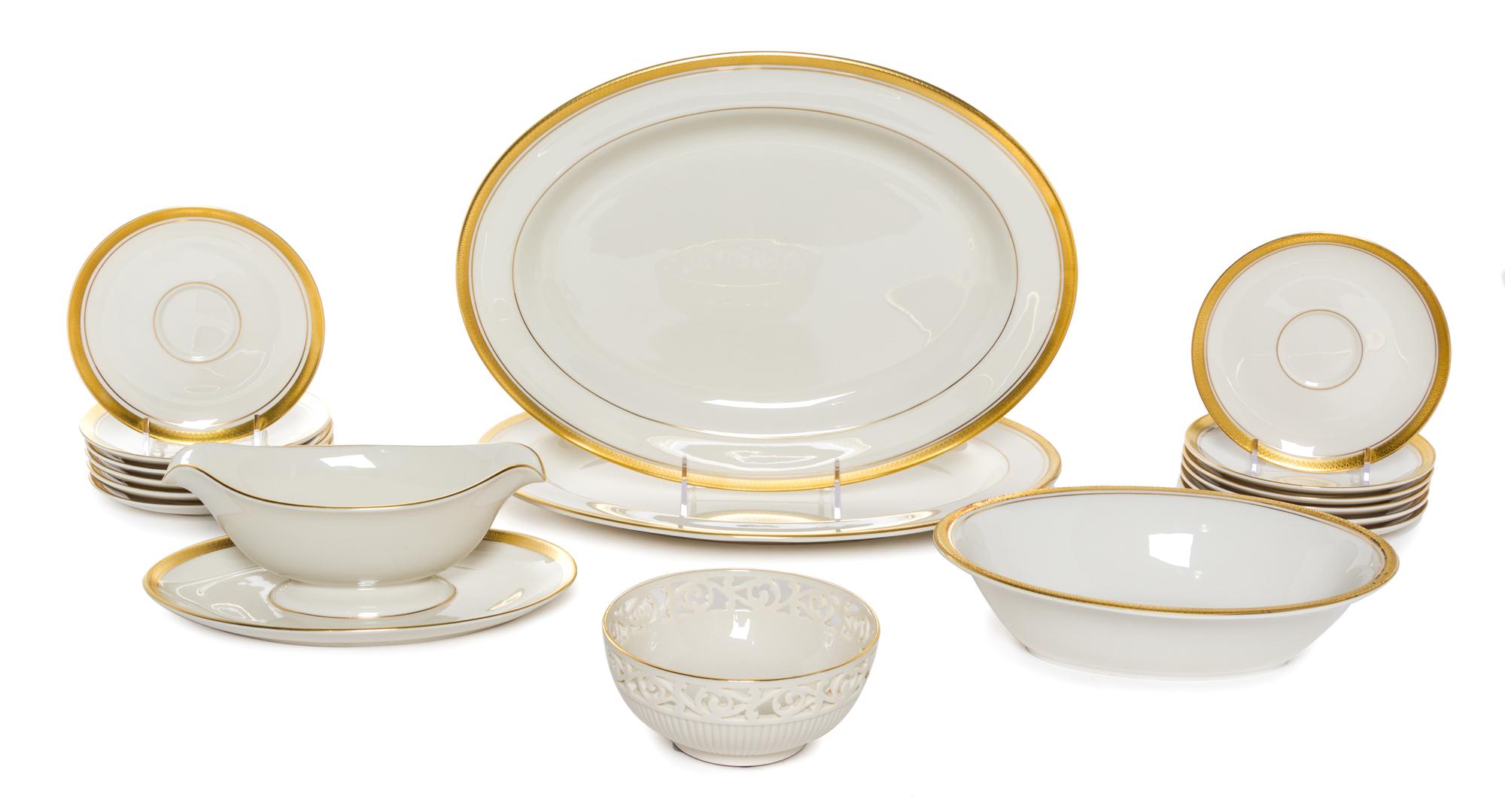 A Collection of Pickard Porcelain Table Articles Width of serving platter 14 1/2 inches.