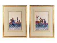 Four Chinese Pith Paintings on Silk — 19TH CENTURY