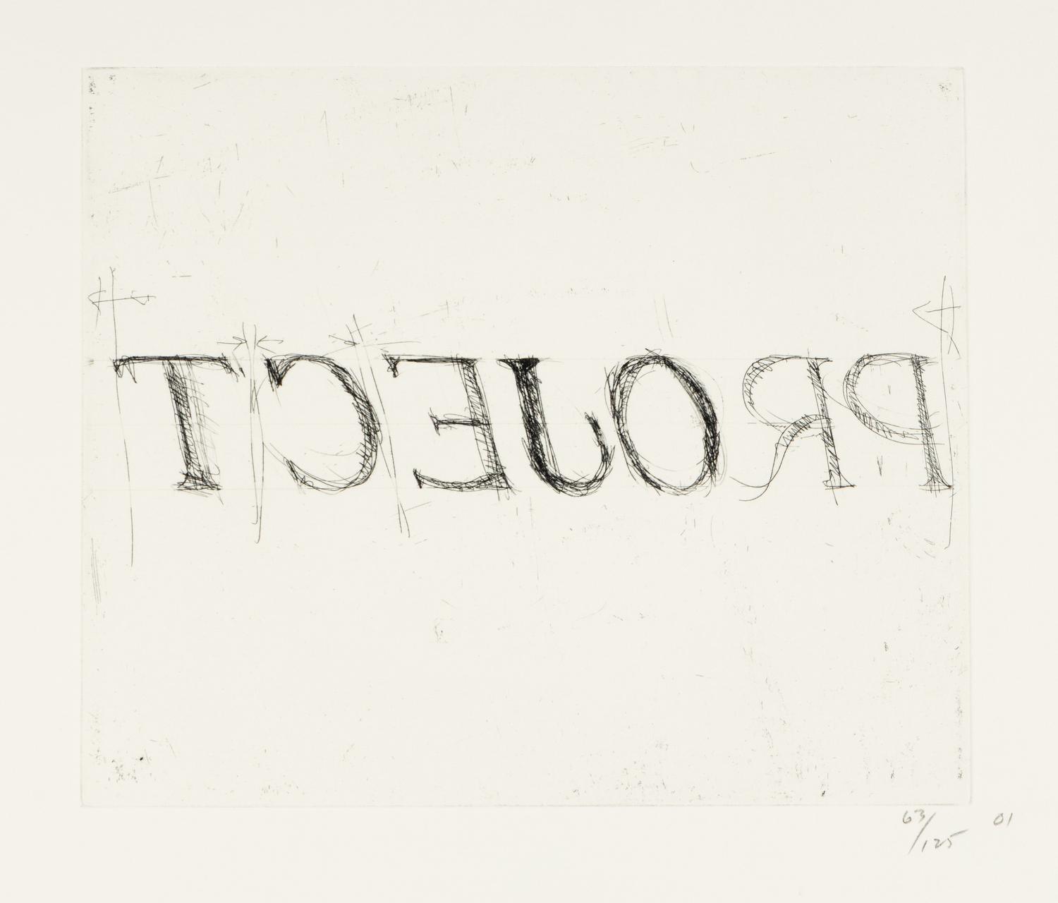 Bruce Nauman (American, b. 1941) — tcejorP lainnetneciuqseS nisnocsiW (triptych) (from the Wisconsin Sesquicentennial Portfolio ), 2001