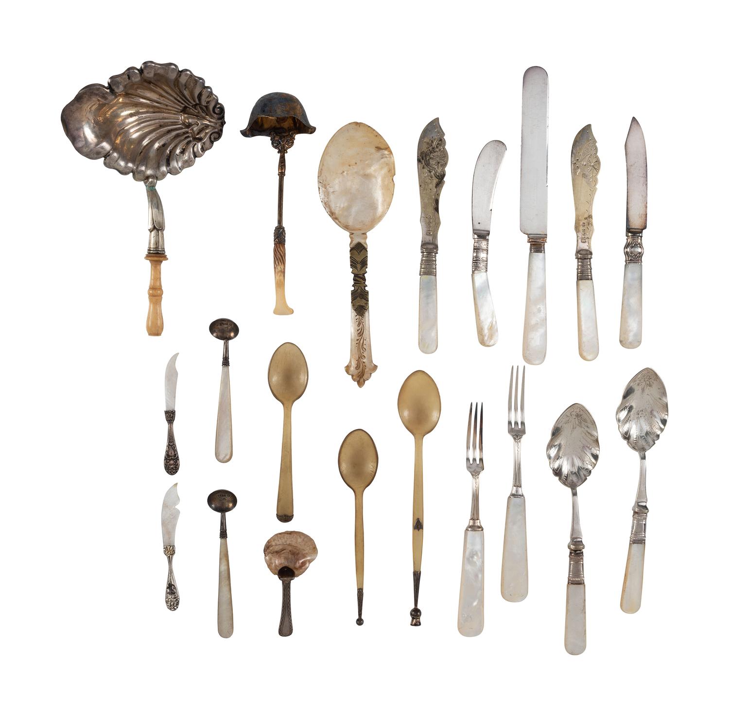 Twenty Silver Serving Utensils