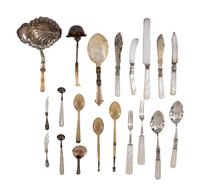 Twenty Silver Serving Utensils