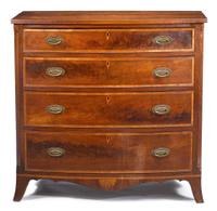 Federal inlaid mahogany four drawer chest maryland, circa 1800