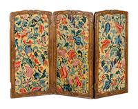 A Louis XV Style Carved Walnut Six-Panel Needlework Inset Screen 19th Century Note: Our specialists have confirmed that this item is over 100 years old.