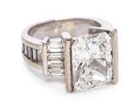 A White Gold and Diamond Ring,
