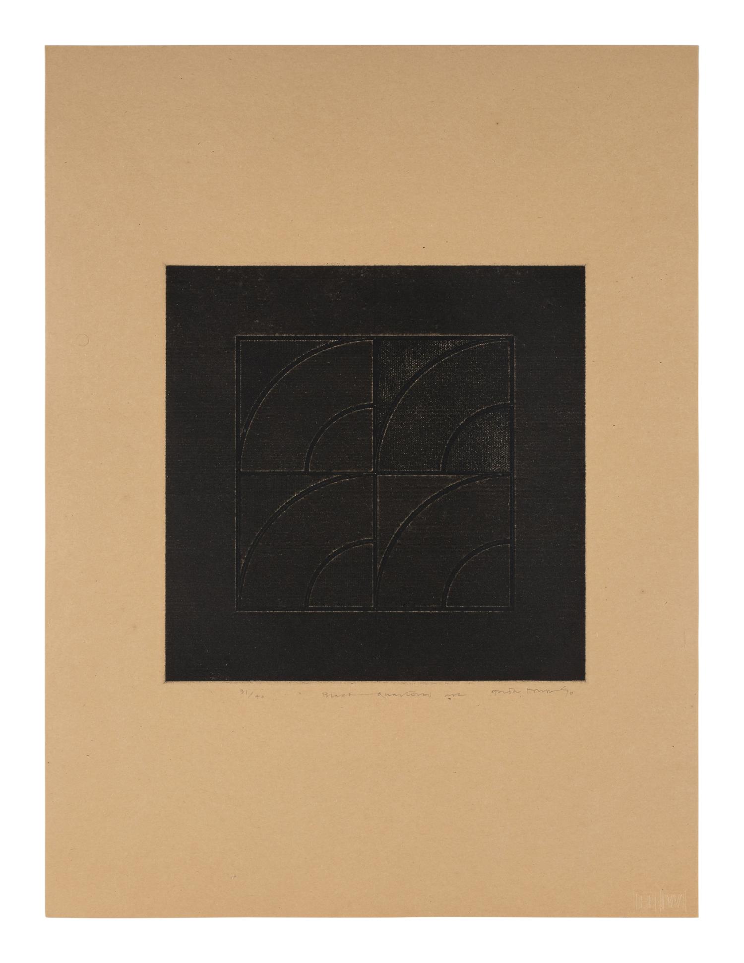 Quartered Arc and Black Quartered Arc (a pair of prints), 1970