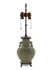 A Chinese Longquan Celadon Porcelain Vase