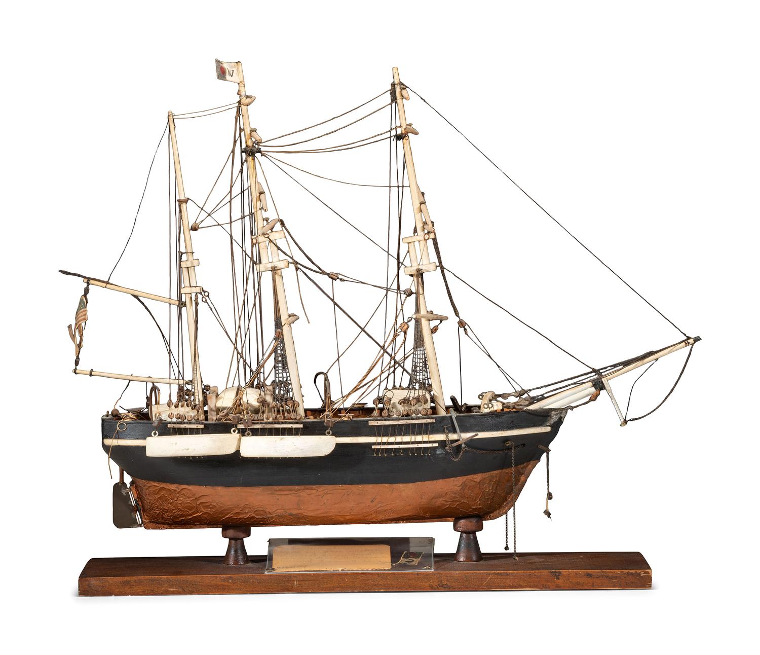 A Carved and Painted Wood Ship Model of the Wanderer