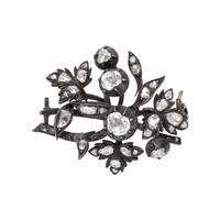 GEORGIAN, FOIL-BACKED DIAMOND BROOCH