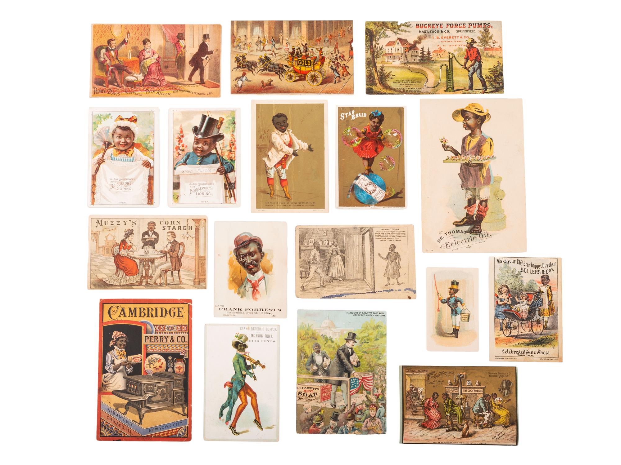 [ADVERTISING] -- [SPORTS]. A collection of over 300 trade cards featuring African American subjects, including: