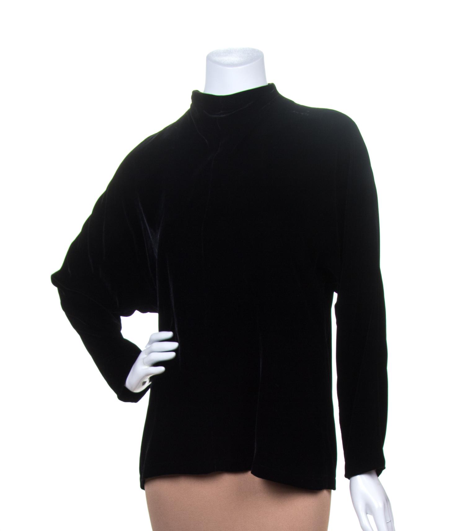 An Yves Saint Laurent Black Velvet Tunic, Size 38.