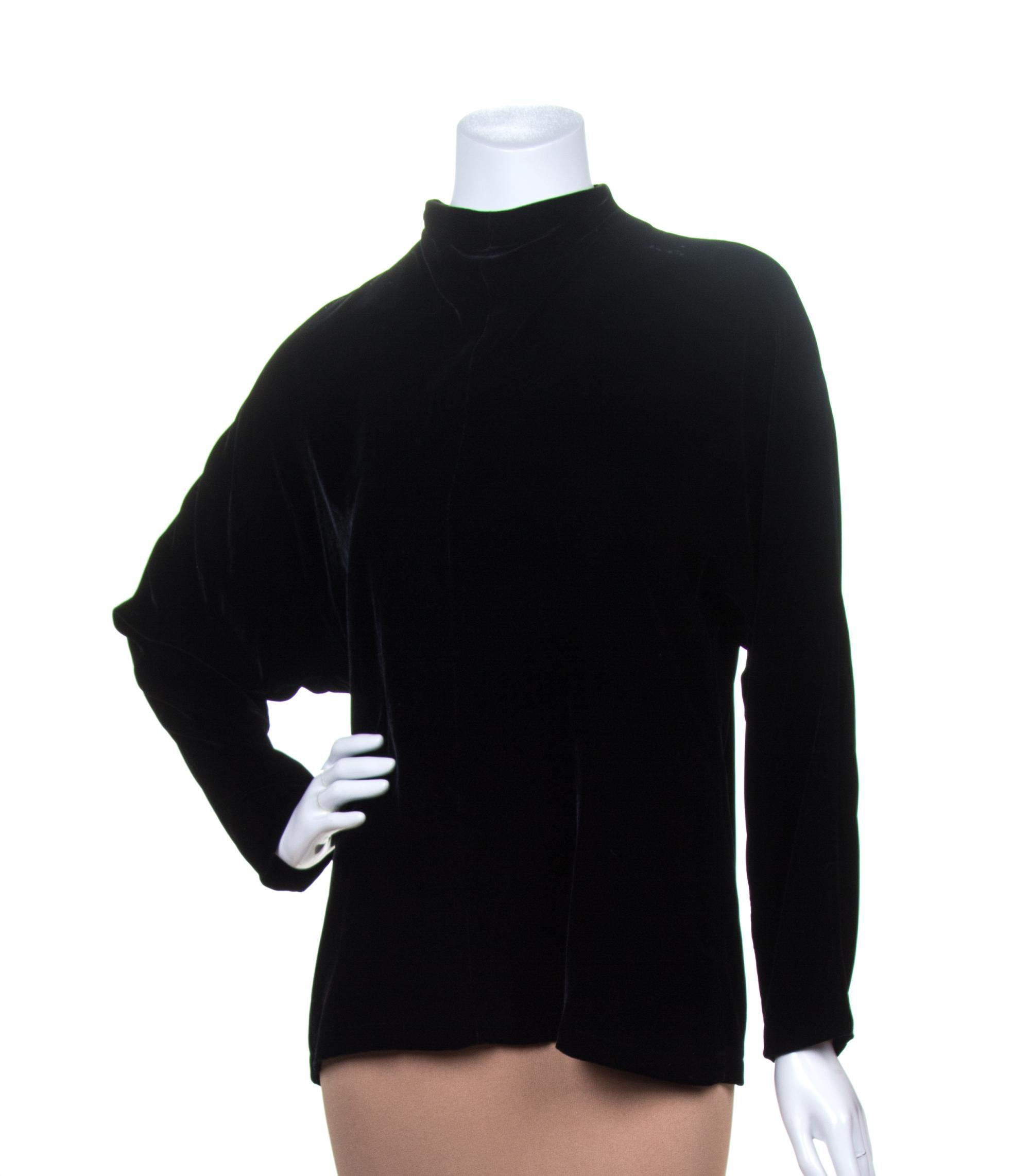 An Yves Saint Laurent Black Velvet Tunic, Size 38.