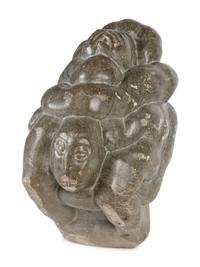 A Large Inuit Carved Stone Figural Group