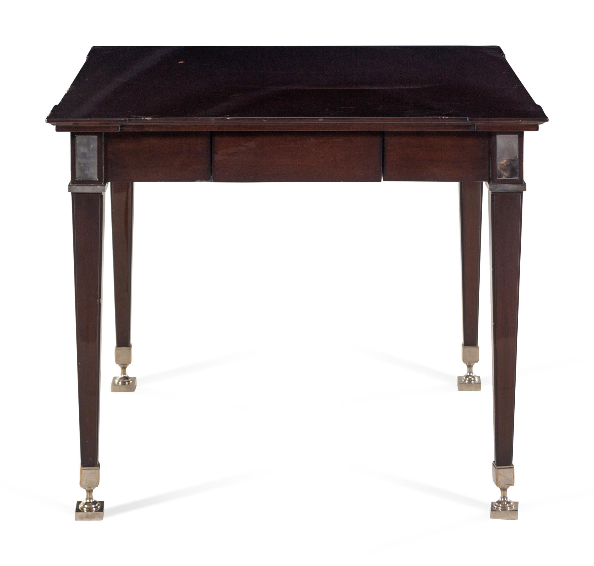 A Nancy Corzine Chromed Metal Mounted Writing Table