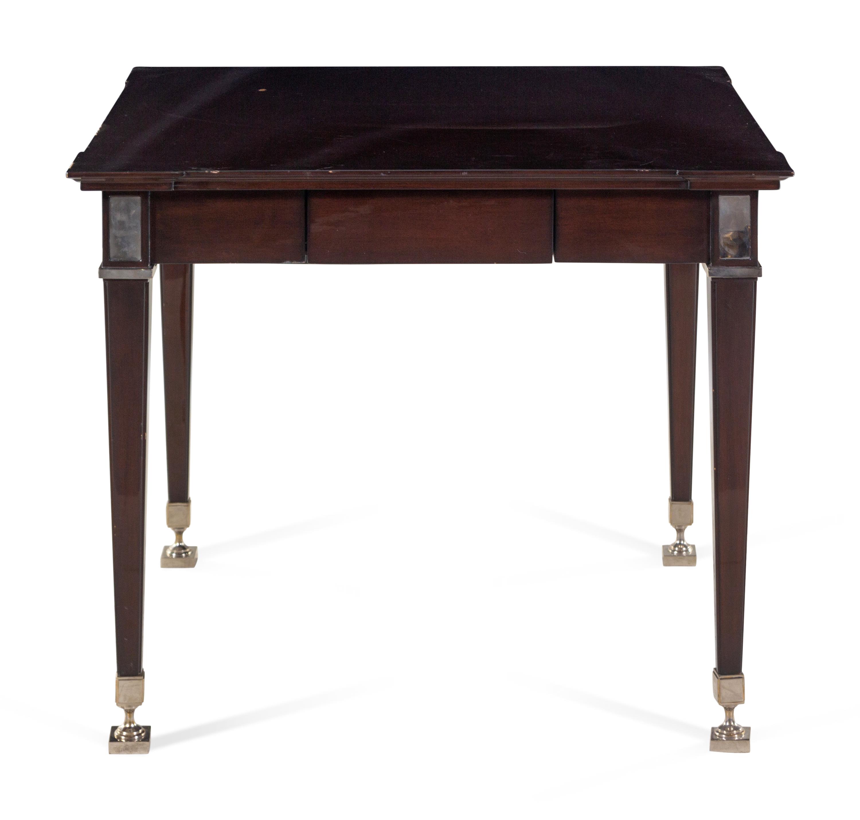 A Nancy Corzine Chromed Metal Mounted Writing Table