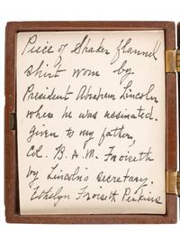 [CIVIL WAR] -- [LINCOLN, Abraham (1809-1865)]. Shirt fragment identified as "worn by President Lincoln when he was assassinated."
