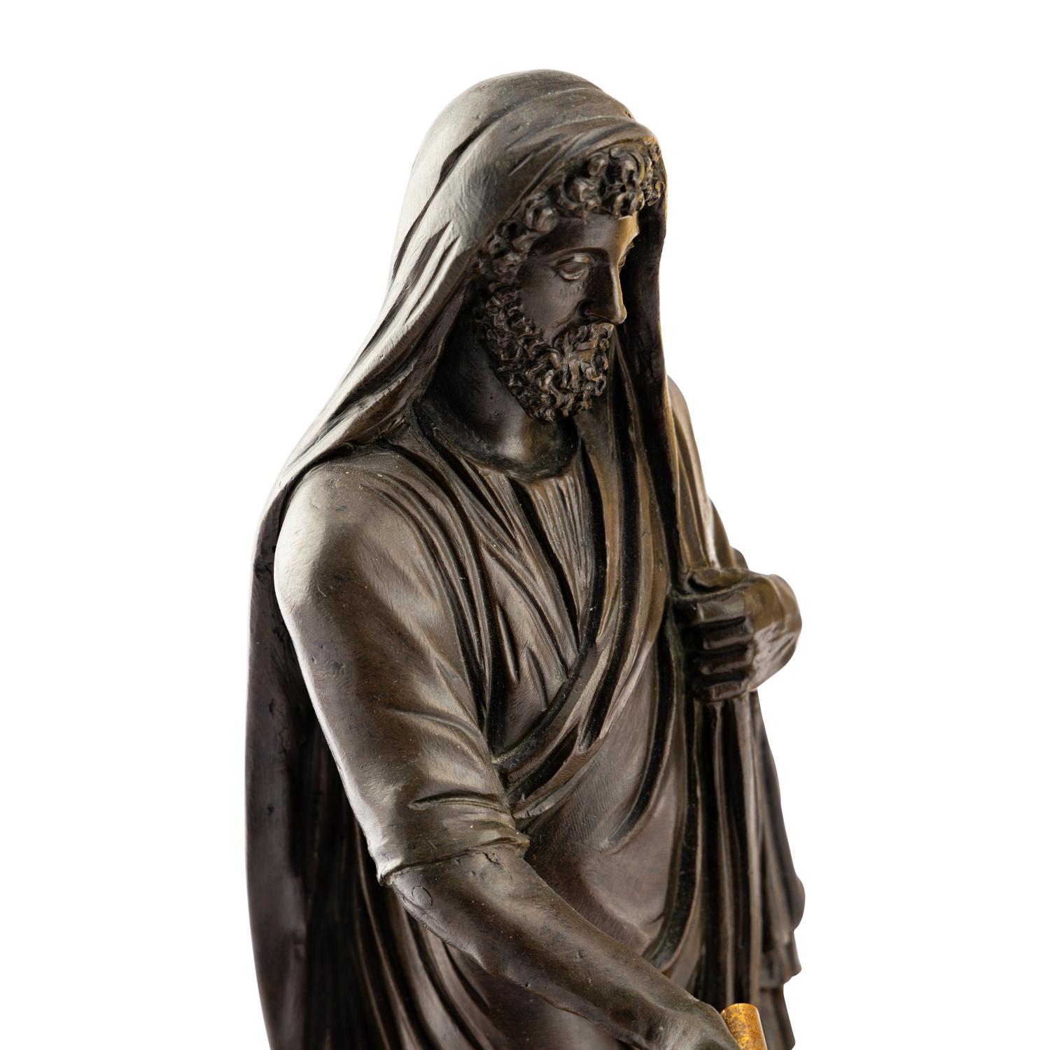 An Empire Style Gilt and Patinated Bronze Mantel Clock