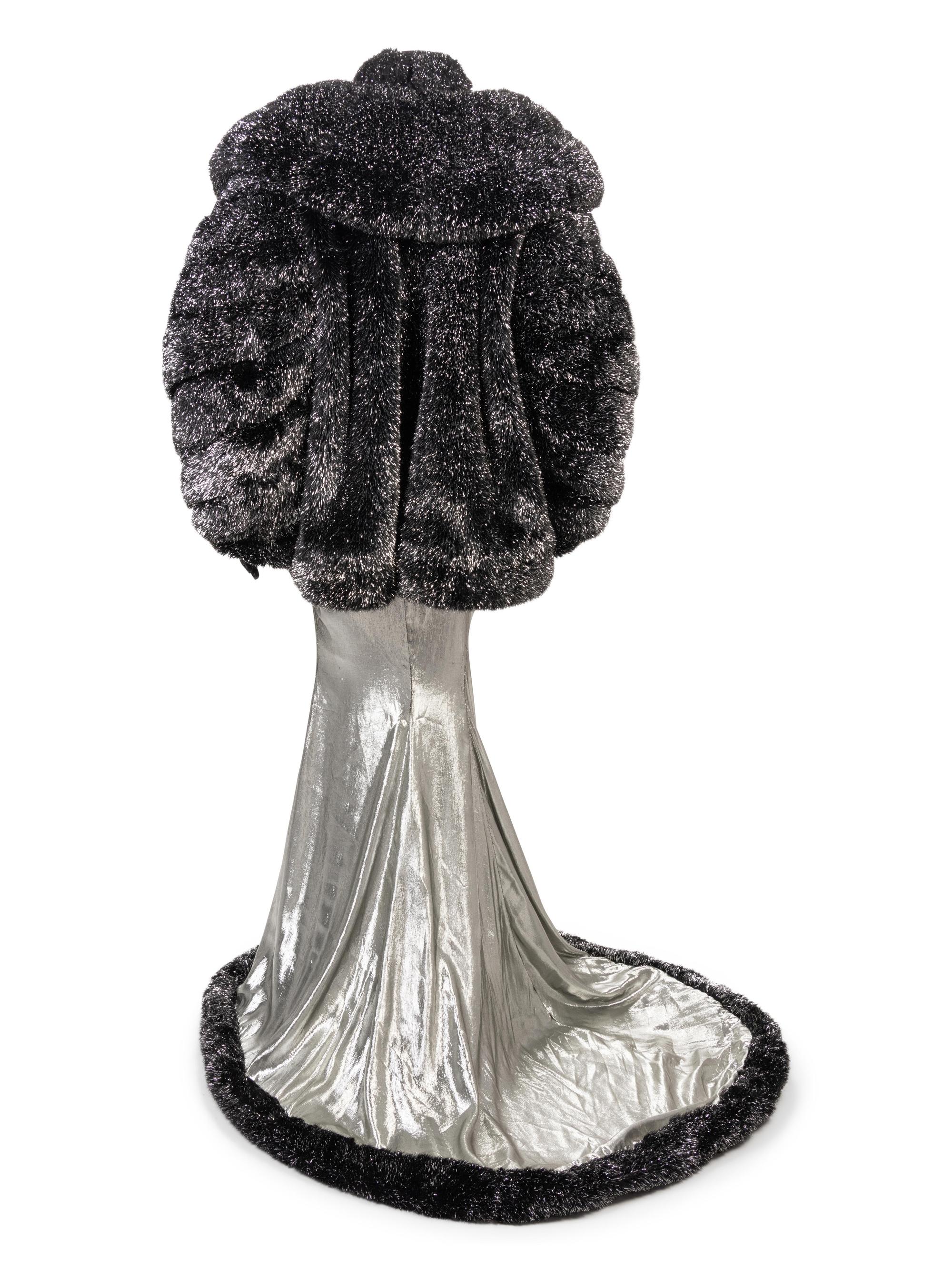 Thierry Mugler Silver Evening Ensemble worn in Ebony Fashion Fair, 1990s