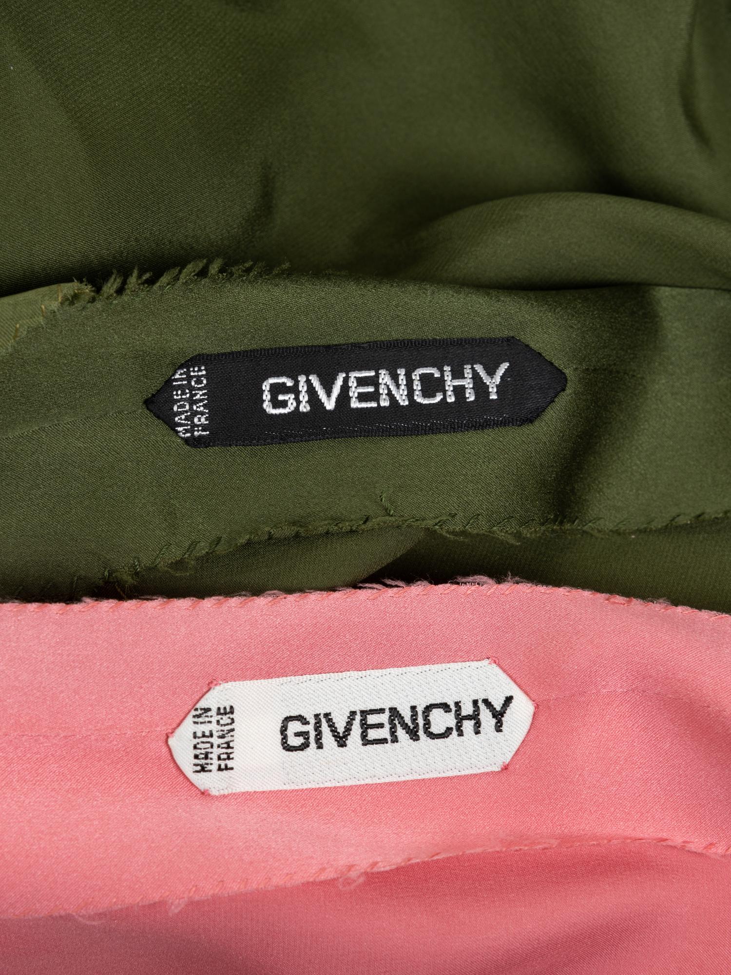 Two Givenchy Haute Couture Silk Satin Blouses, 1980-90s