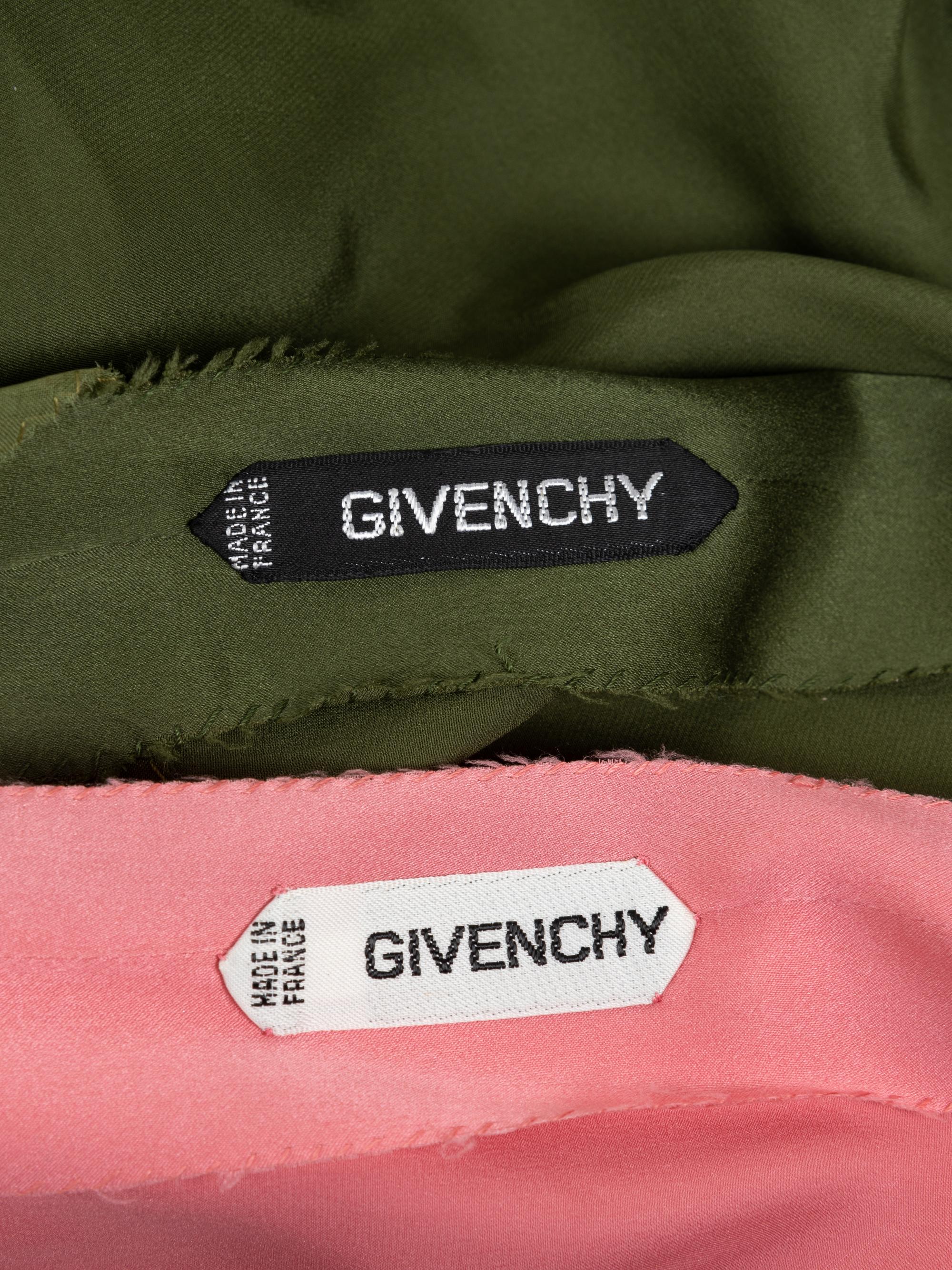 Two Givenchy Haute Couture Silk Satin Blouses, 1980-90s