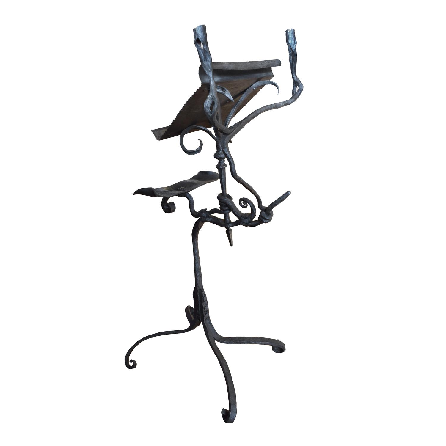 A Wrought Iron Book Stand 30" W x 20" D x 53" H — Italy, 20th Century