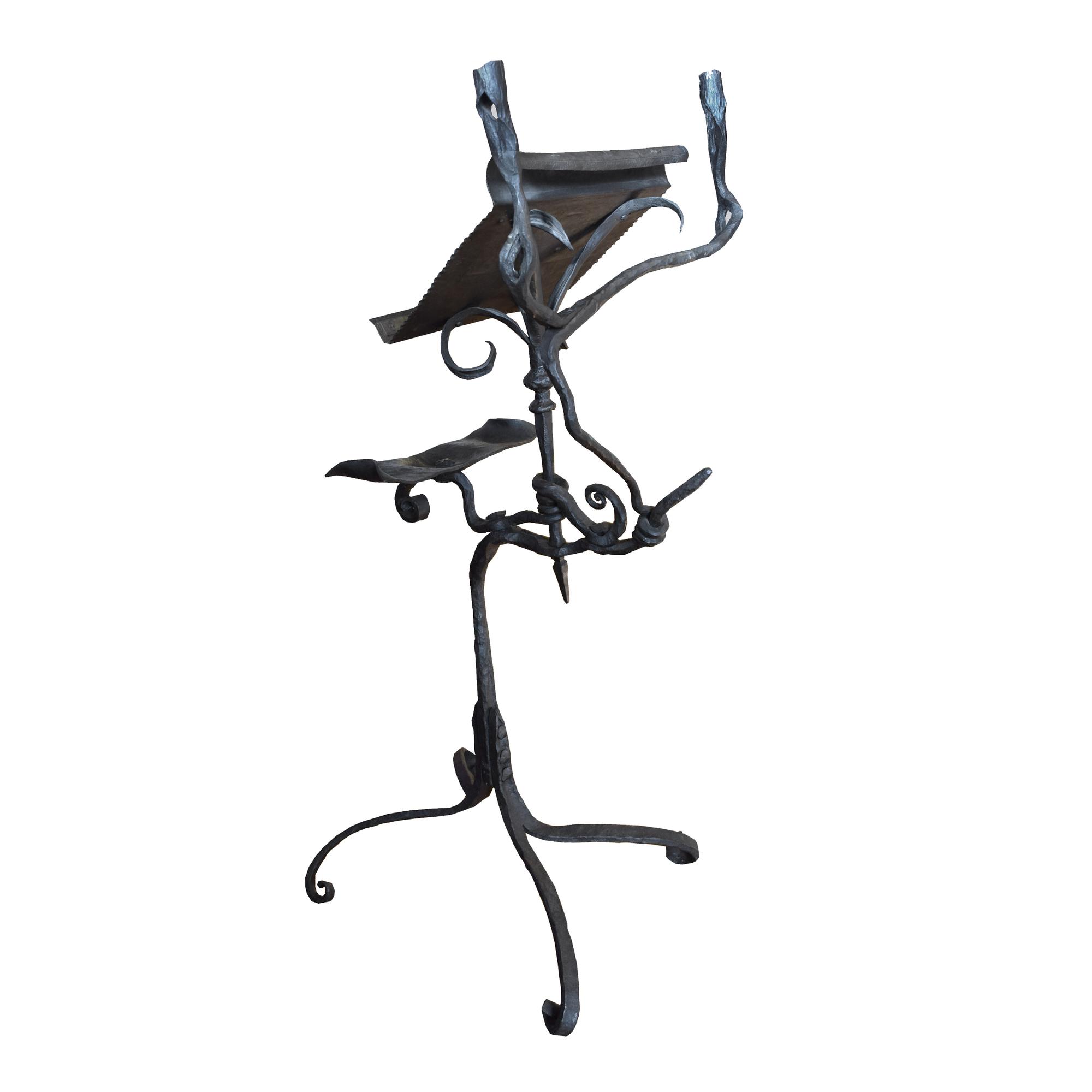 A Wrought Iron Book Stand 30" W x 20" D x 53" H — Italy, 20th Century