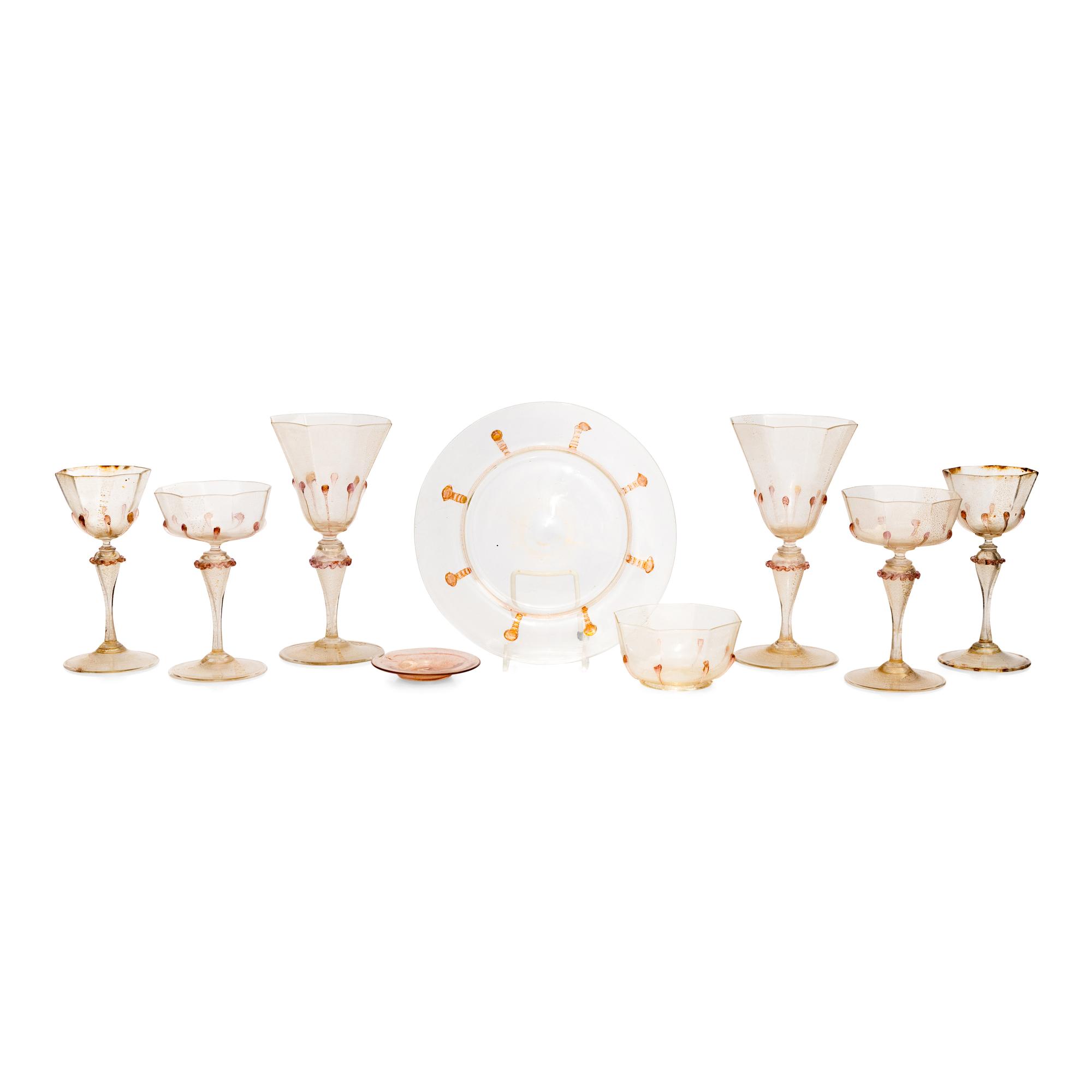 A Venetian Glass Table Service
