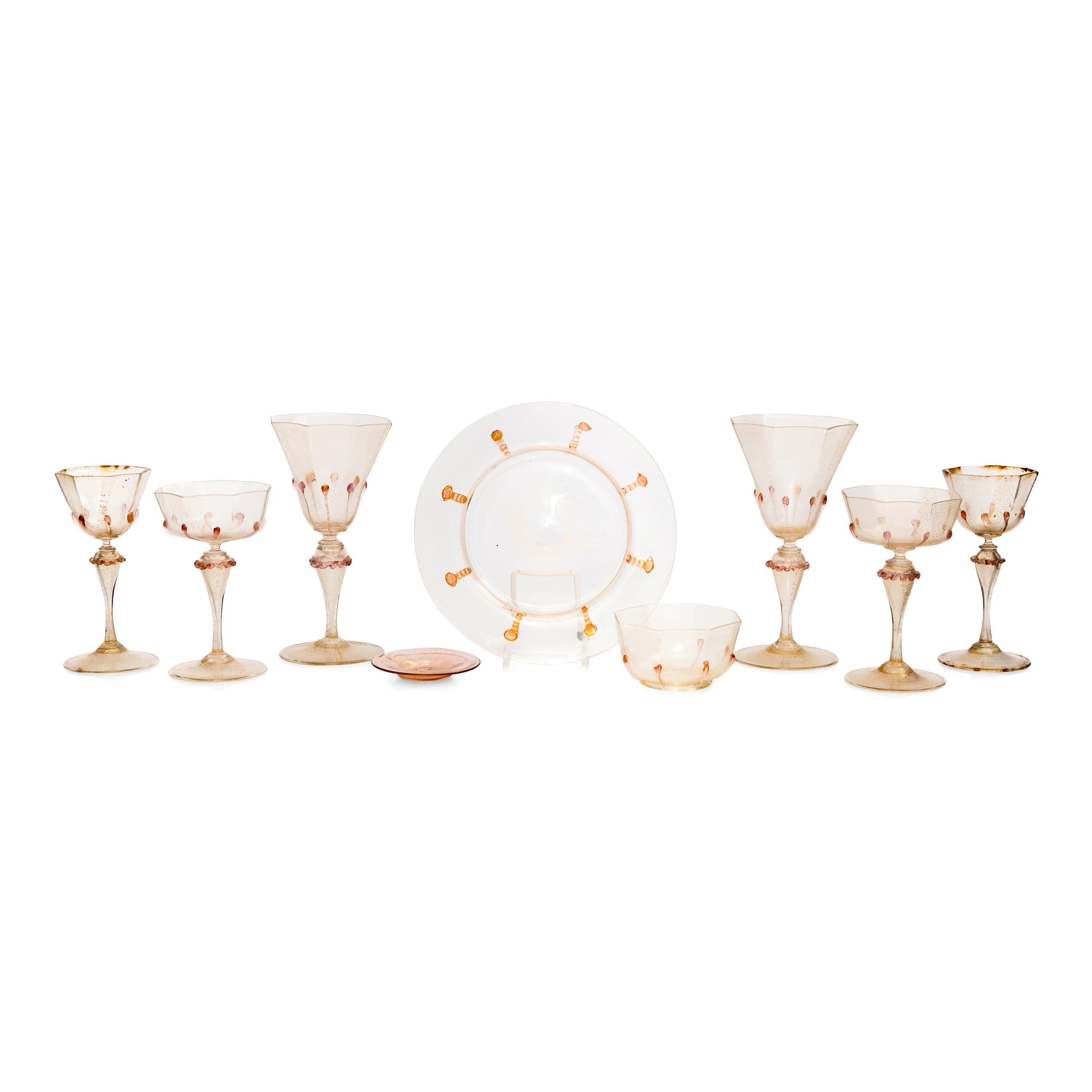 A Venetian Glass Table Service