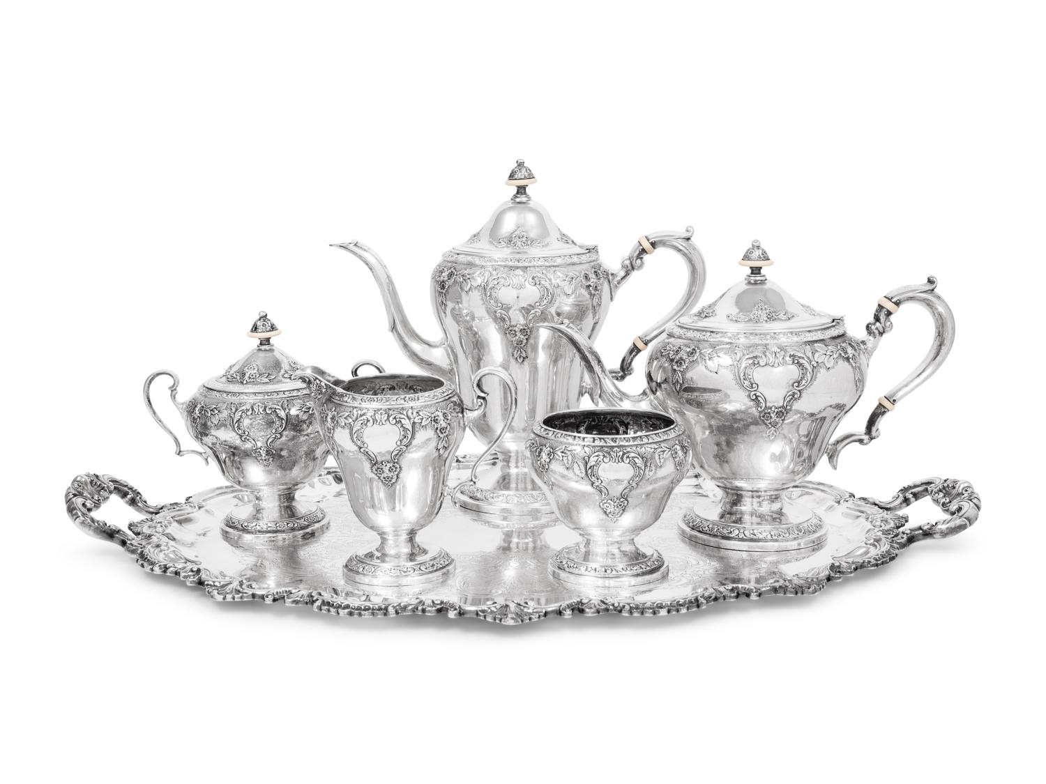 An American Silver Five-Piece Tea and Coffee Service