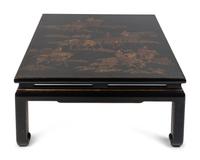 A Chinese Gilt-Decorated Black Lacquer Low Table — 19TH CENTURY