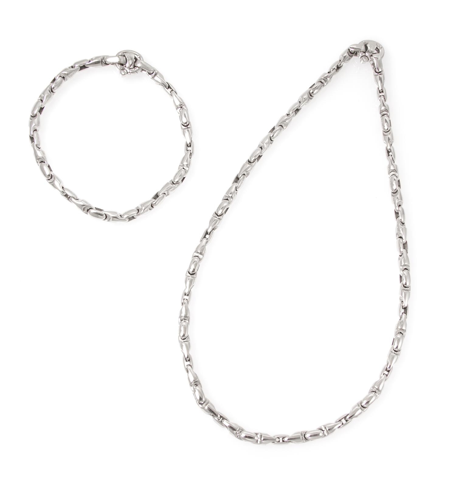 An 18 Karat White Gold and Diamond Demi Parure, Baraka, 28.70 dwts.