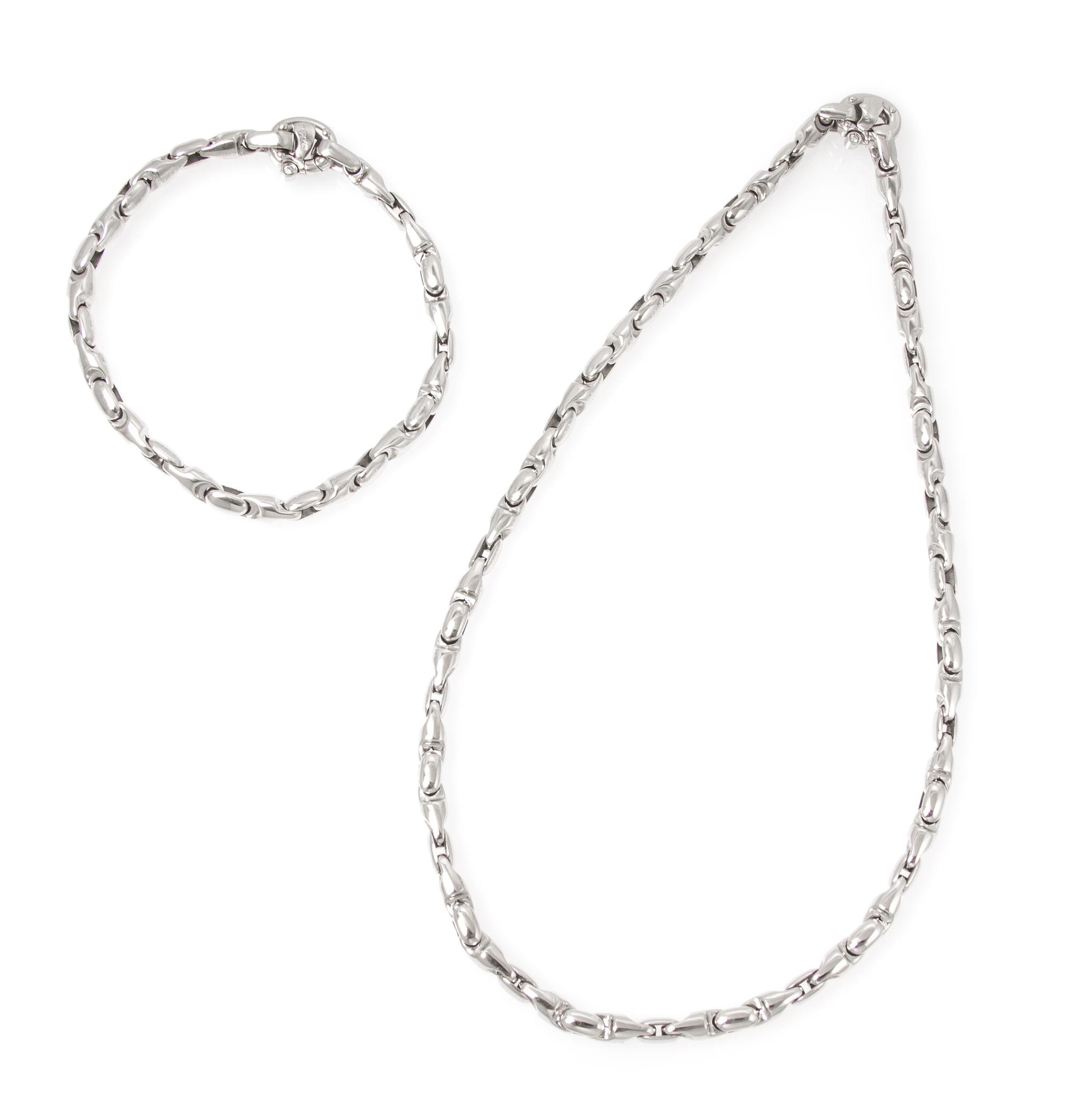 An 18 Karat White Gold and Diamond Demi Parure, Baraka, 28.70 dwts.