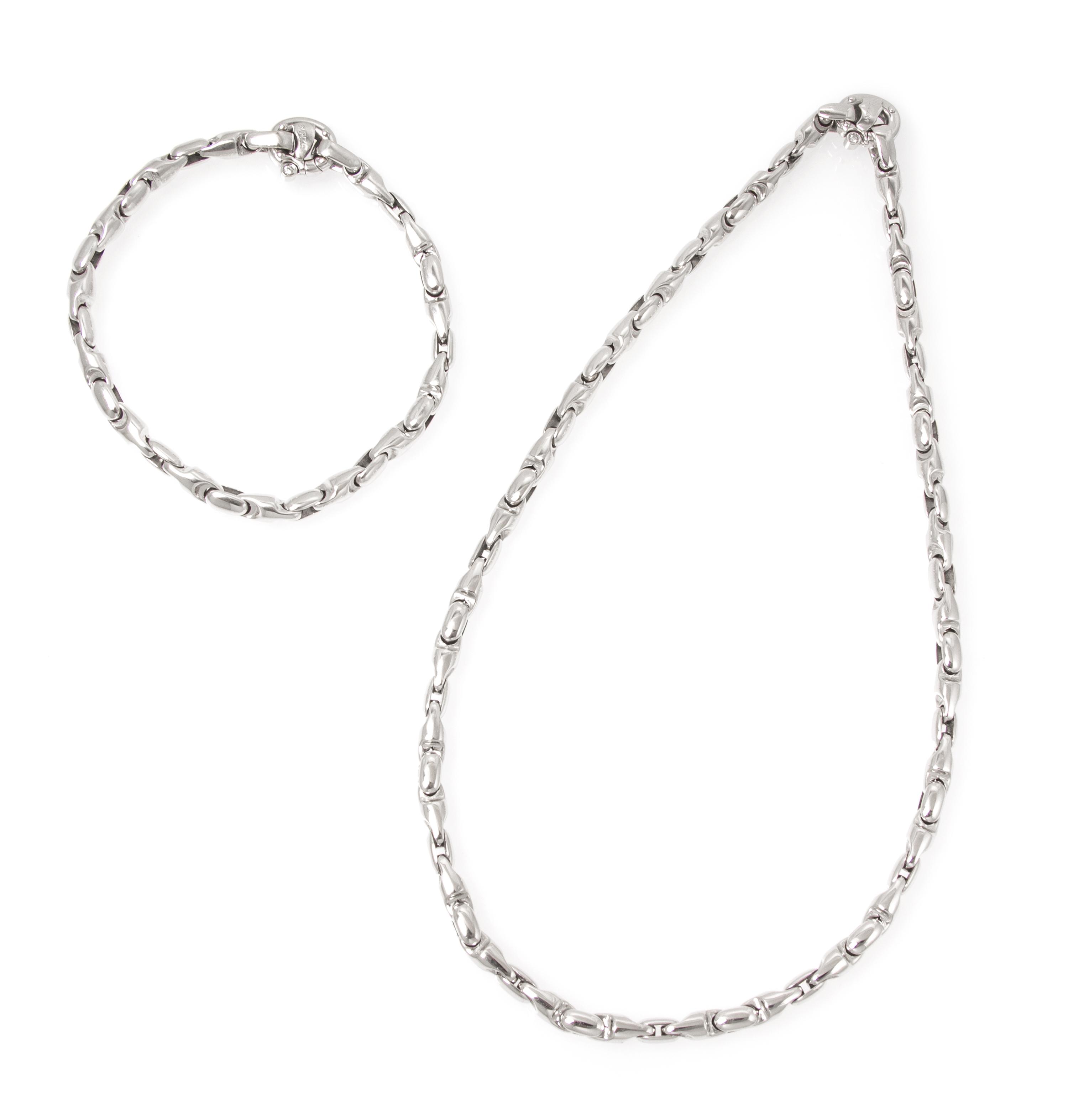 An 18 Karat White Gold and Diamond Demi Parure, Baraka, 28.70 dwts.