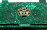 A Continental Malachite Table Casket