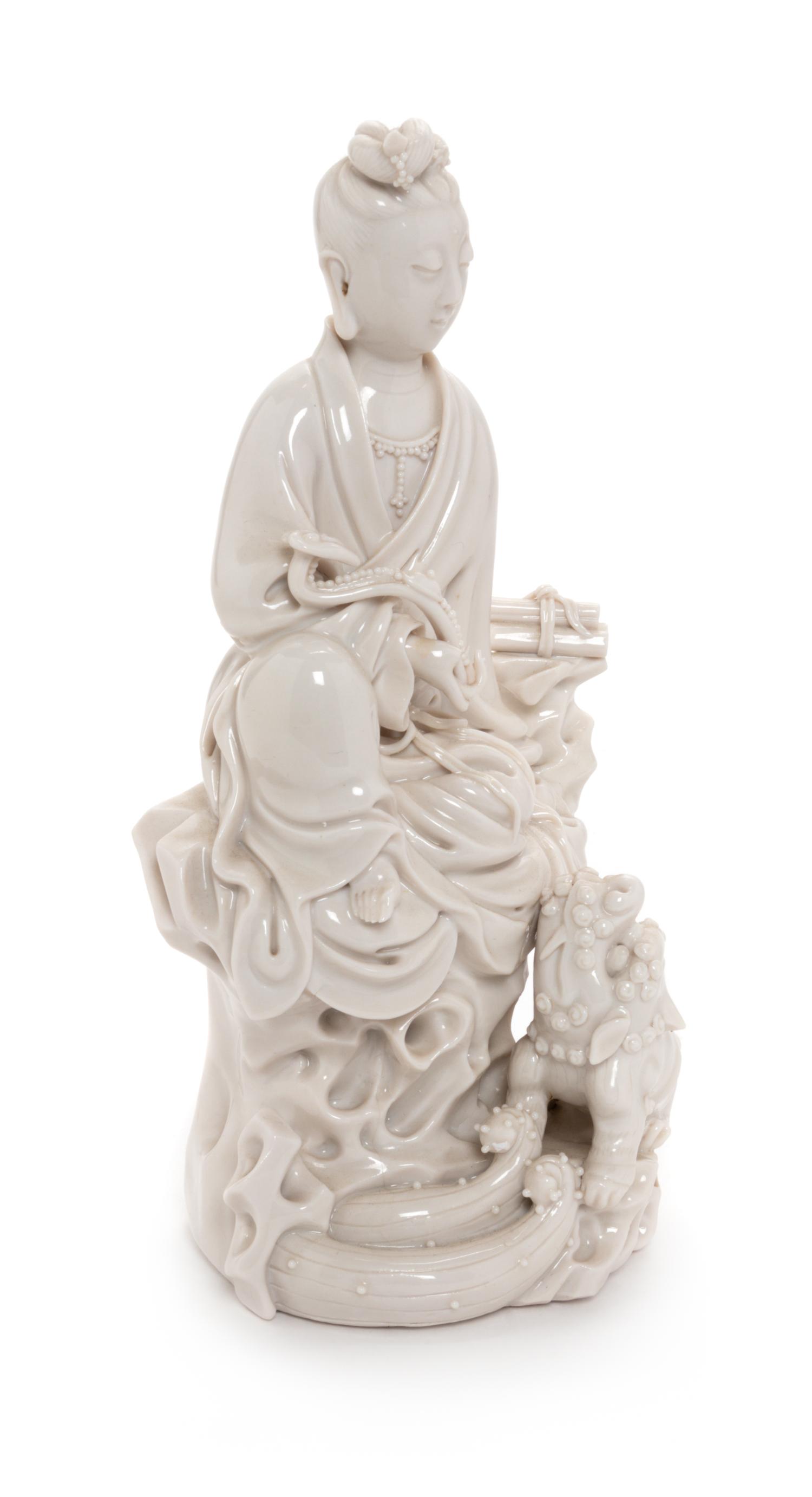 A Blanc-de-Chine Porcelain Figure of Guanyin Height 9 1/8 inches. — EARLY 20TH CENTURY