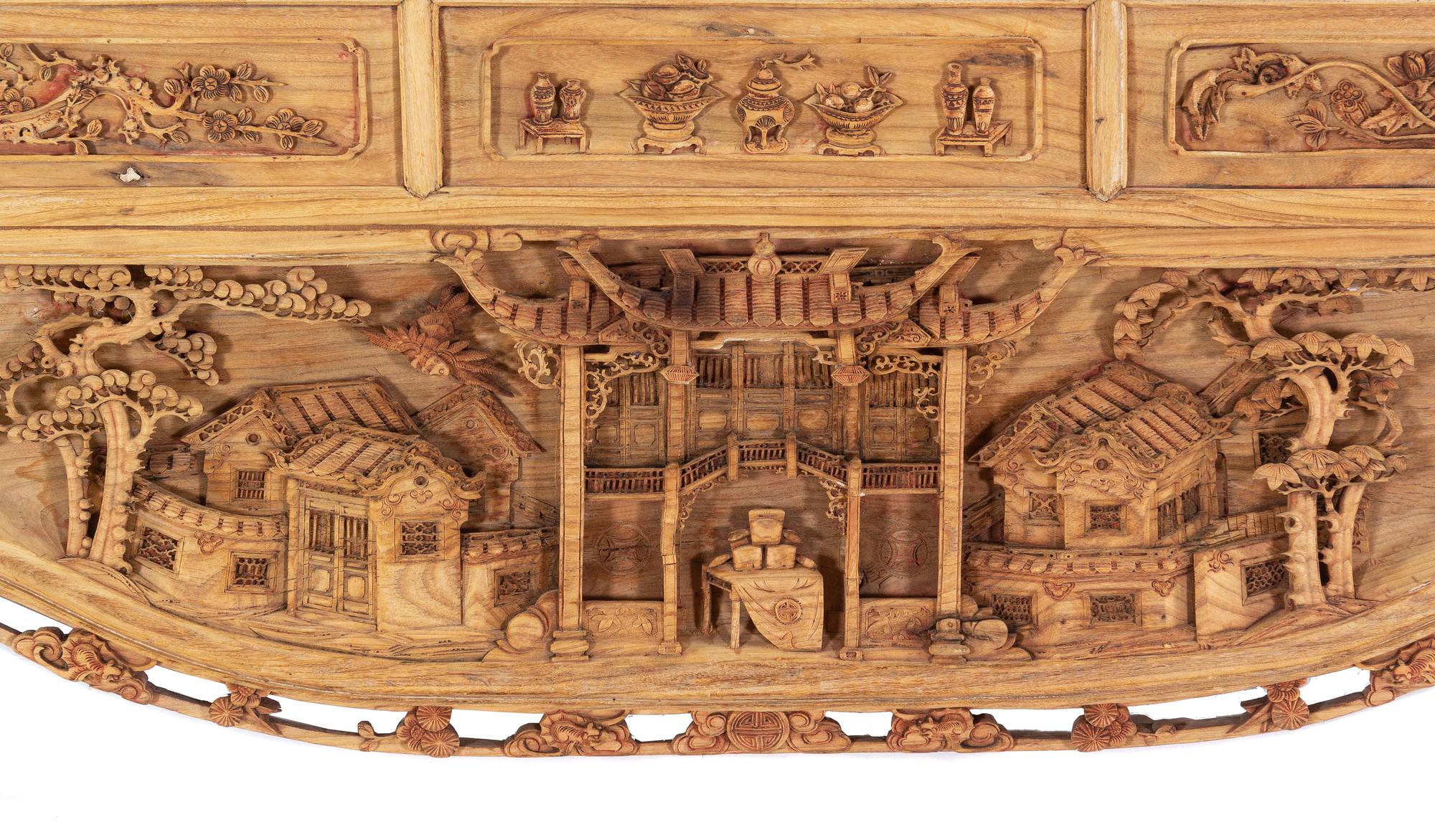 A Chinese Carved Softwood Door Frame