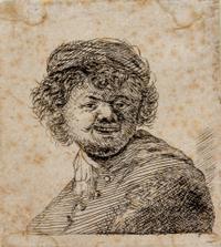 After Rembrandt van Rijn, (Dutch, 1606–1669), Self Portrait in a Cap, Laughing; Joseph and Potiphar's Wife; Clement de Jonghe, Printsel