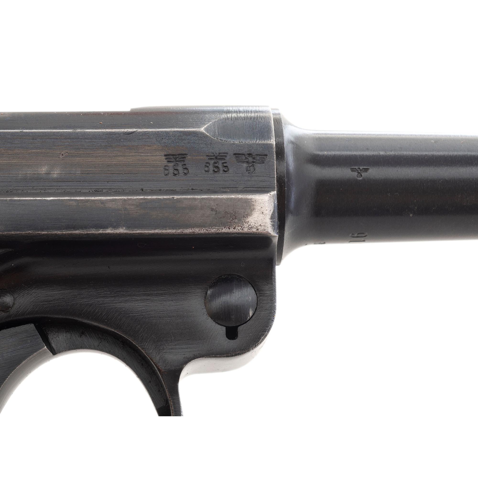 **Mauser byf-Code 41 Dated All Matching P.08 "Black Widow" Pistol with Holster & Spare Magazine