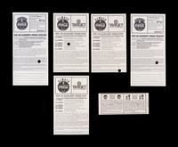 A Group of Six Michael Jordan Chicago Bulls Playoffs and NBA Finals "Last Dance" Era Ticket Stubs including "The Shrug" game from 1992 Finals,