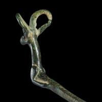 A Luristan Bronze Pin with Ibex Terminal