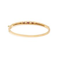 RUBY AND DIAMOND HINGED BANGLE BRACELET