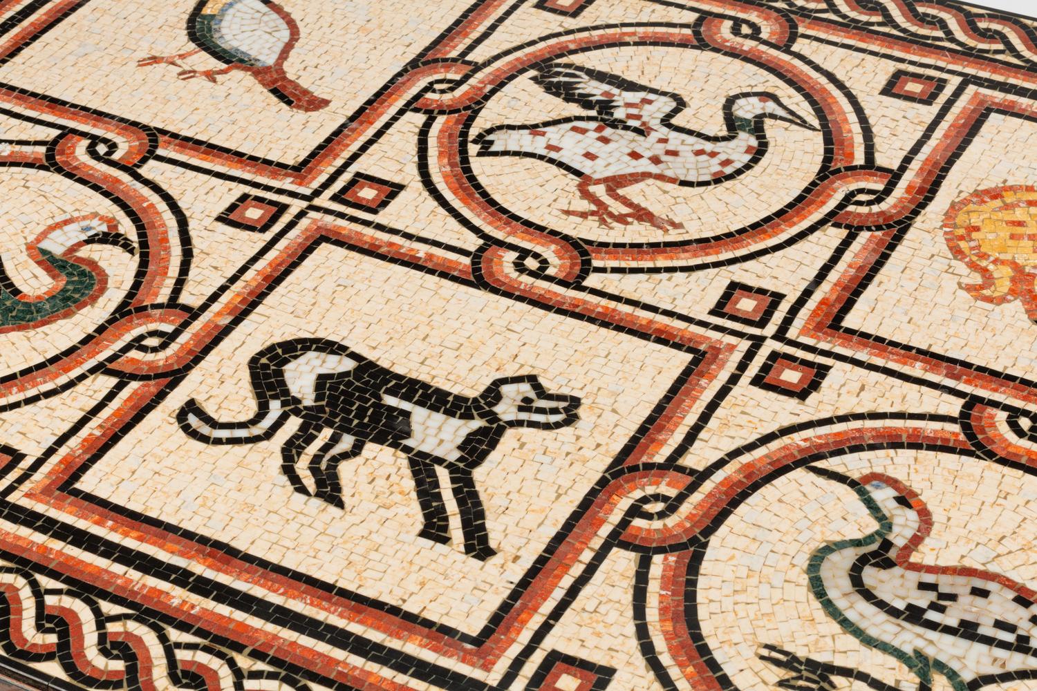 A Roman Style Mosaic Inset Low Table